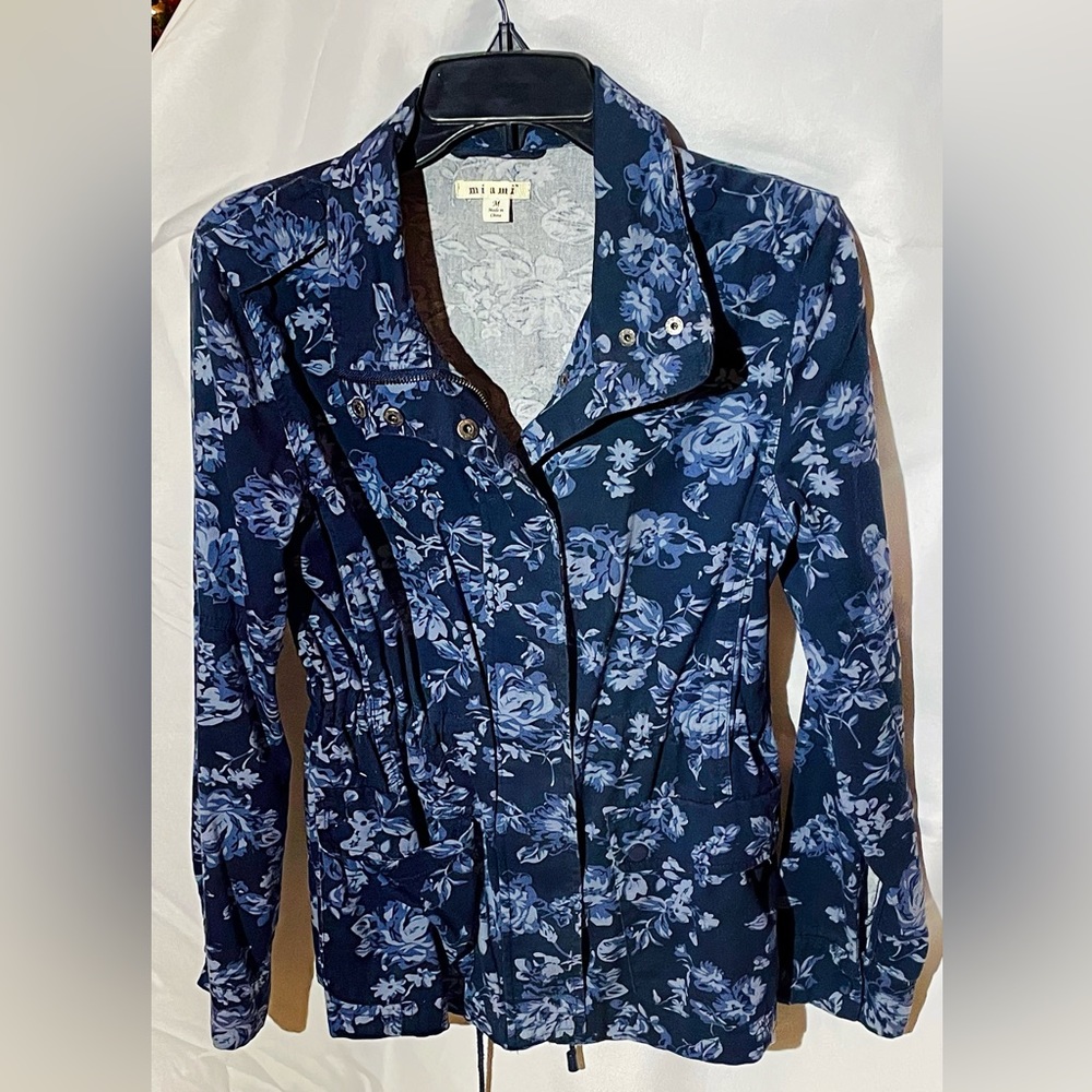 Blue and Rose Printed Jacket